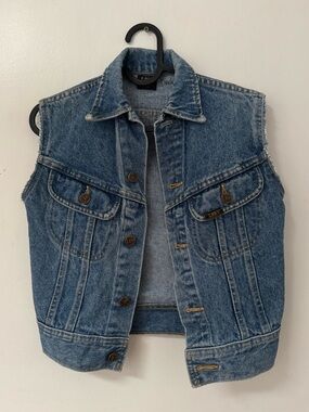 VINTAGE Lee kids sleeveless sleeveless jean jacket vest size 9 unisex